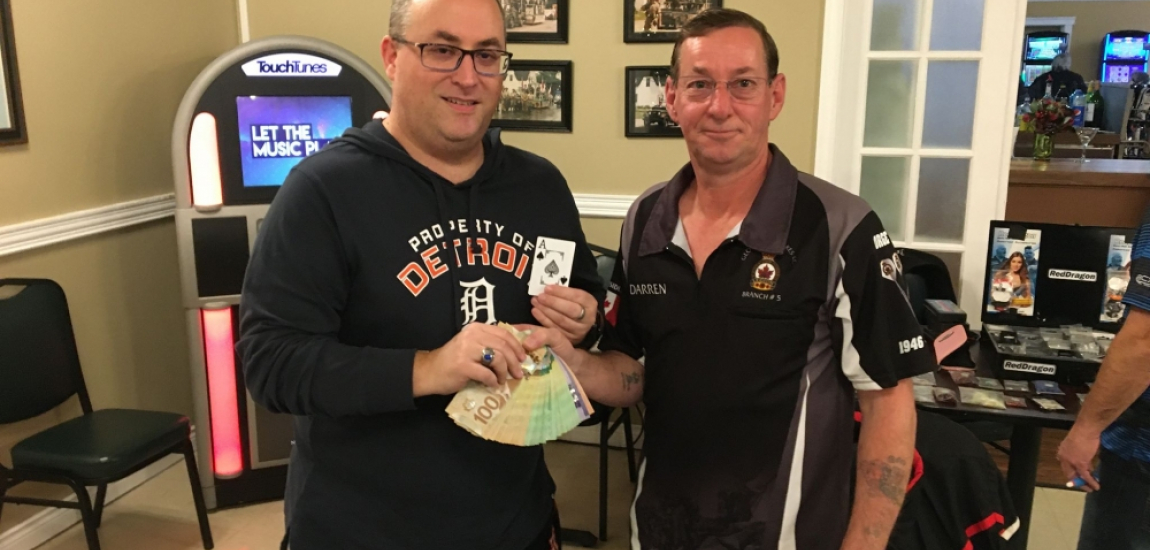 Darren Bailey (right) presenting Steff Thouin (left) with the $2022 jackpot.   