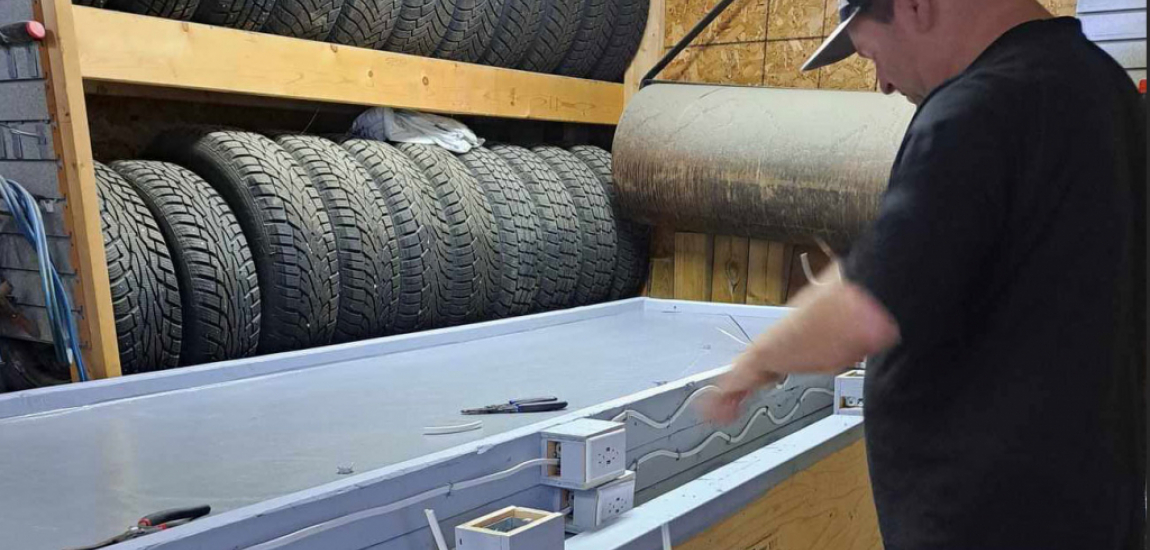 Corey LeFort building a new PEIDA portable dart stand